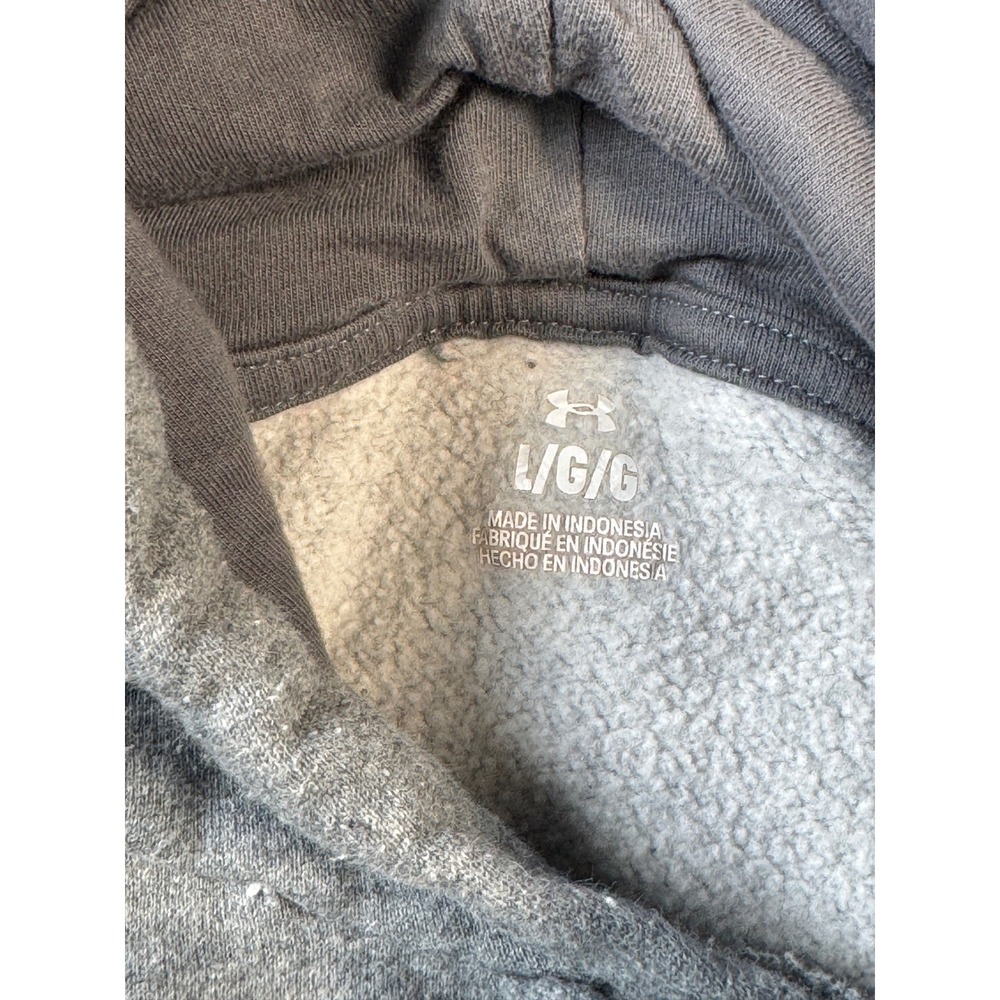 Under Armour Mens Rival Fleece Hoodie Gray Pullover‎ Logo Sweatshirt Size Large - Picture 2 of 6